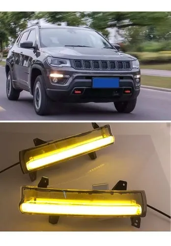 Luz Diurna DRL em LED com seta sequencial Jeep Compass 2017 À 2021 - Modelo 1