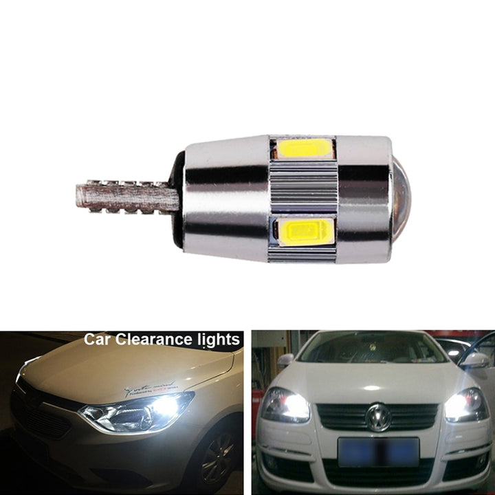 Par de LED T10 com lente - 6 LEDs