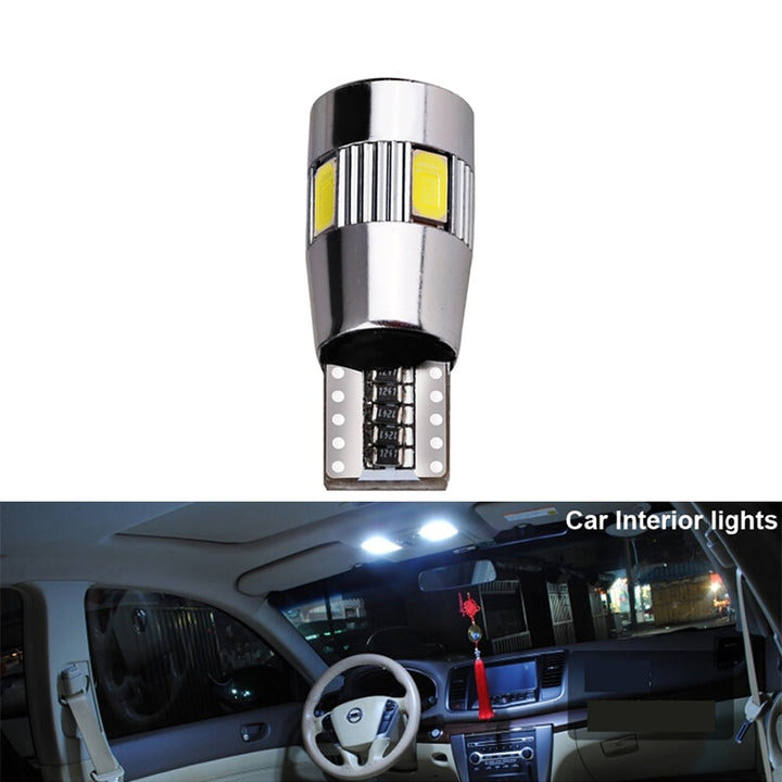 Par de LED T10 com lente - 6 LEDs