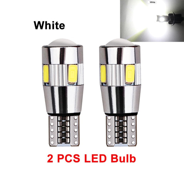 Par de LED T10 com lente - 6 LEDs