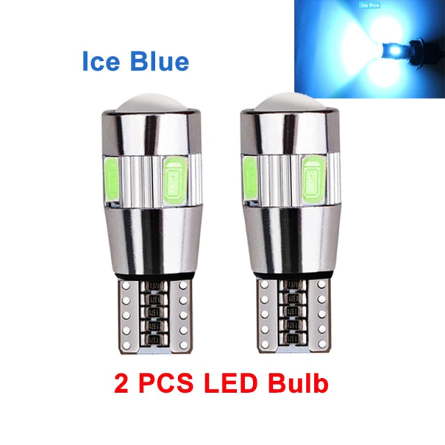 Par de LED T10 com lente - 6 LEDs
